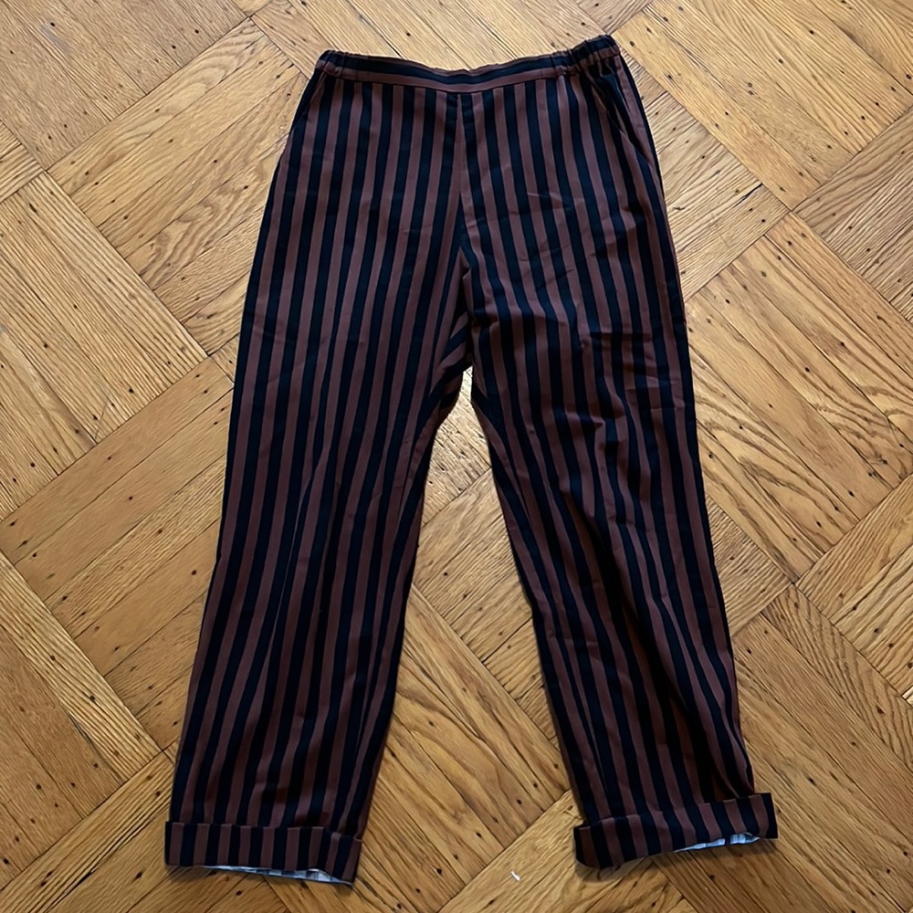 Rachel comey striped cotton pants black and brown